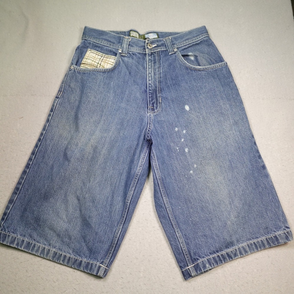 Vintage Southpole Denim Shorts Mens 34 Blue Baggy Y2K Streetwear Embroidered